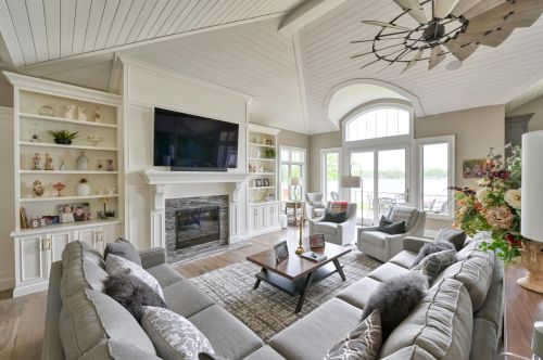 Lakefront White Living Room