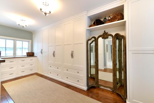 Master Closet with Concealed Shelving